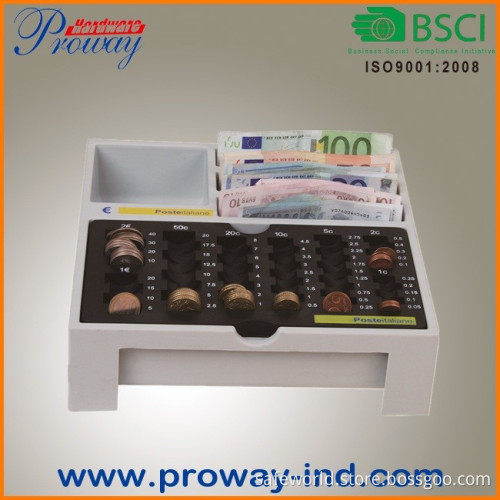 Convenient plastic money box tray